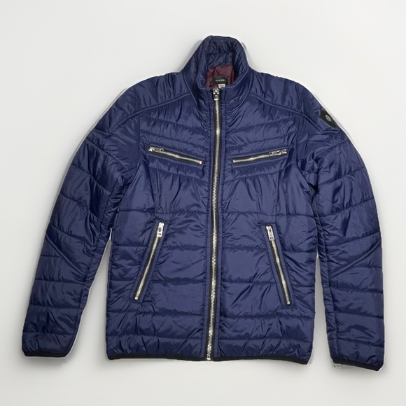 Y2K Diesel W-Izumo down‎ Quilted Biker Style jacket Blue Men's Size Small Sz S